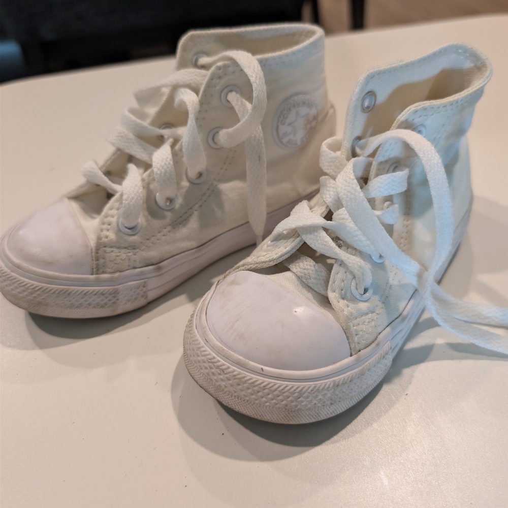 Kids White High-Top Sneakers